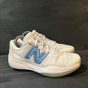 New Balance FuelCell 996v5 Womens Size 9.5 White Blue Tennis Pickleball WCH996N5